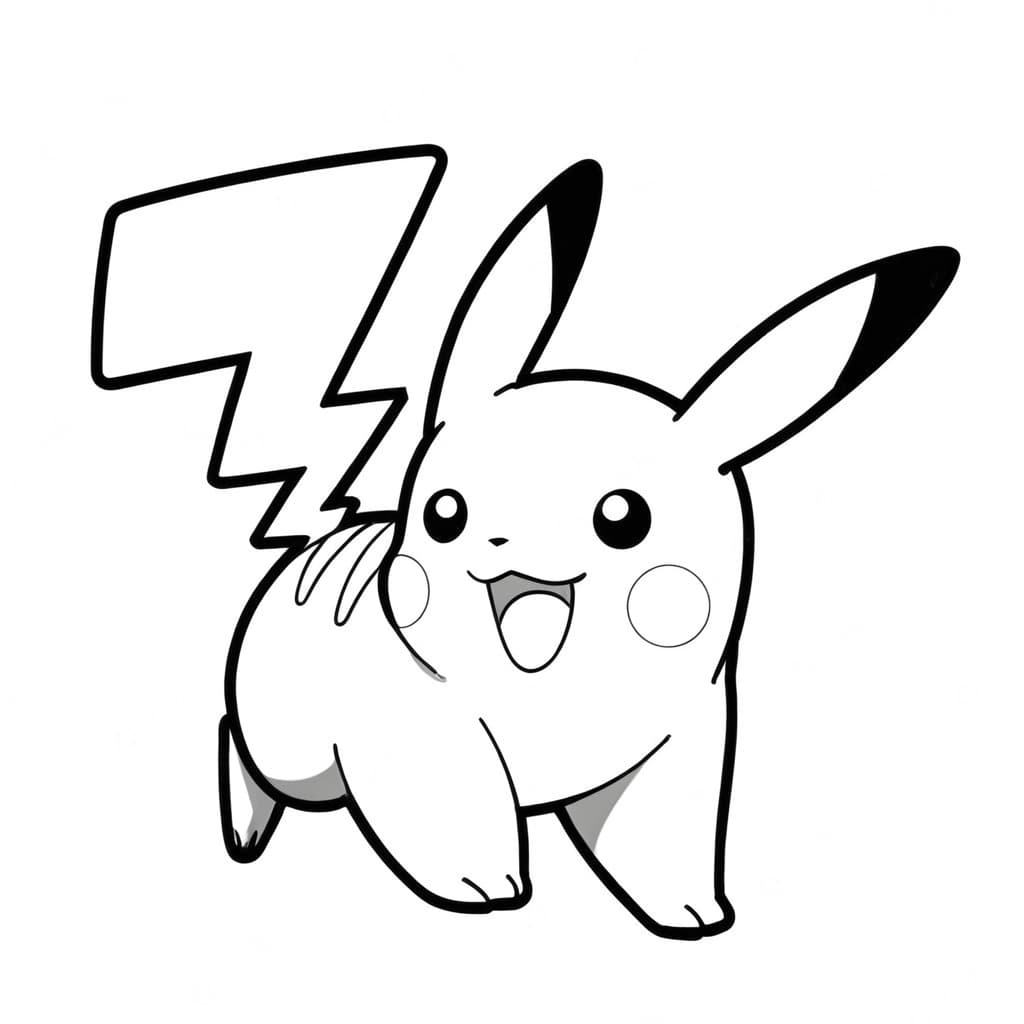 Pikachu che gioca da colorare