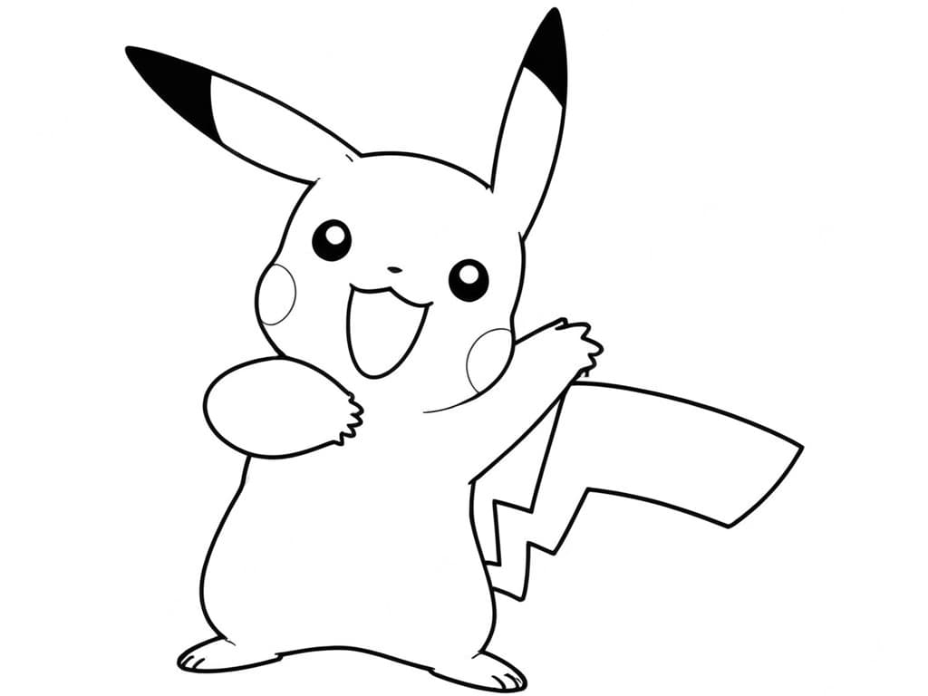 Pikachu che saluta da colorare