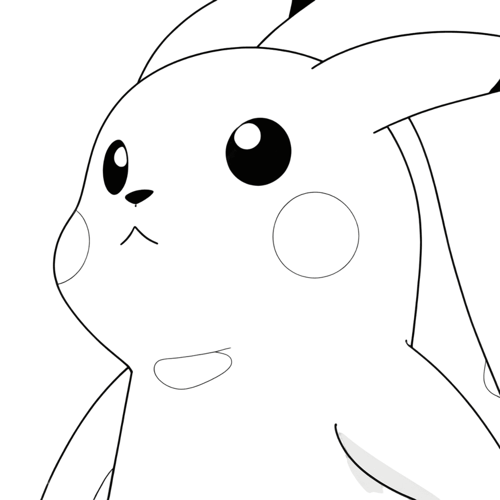 Pikachu concentrato per la lotta da colorare