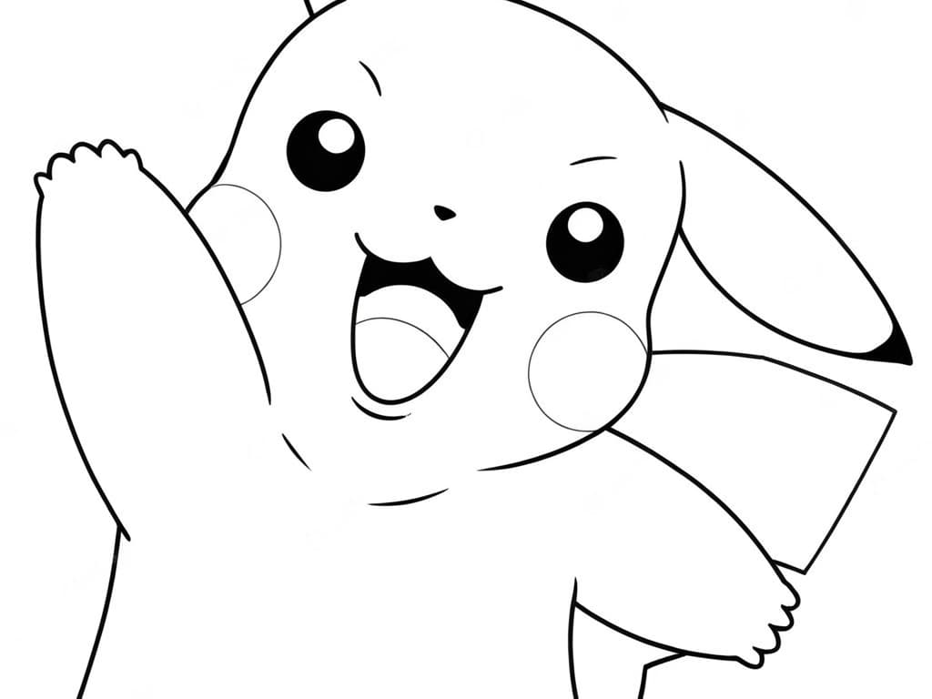 Pikachu felice da colorare
