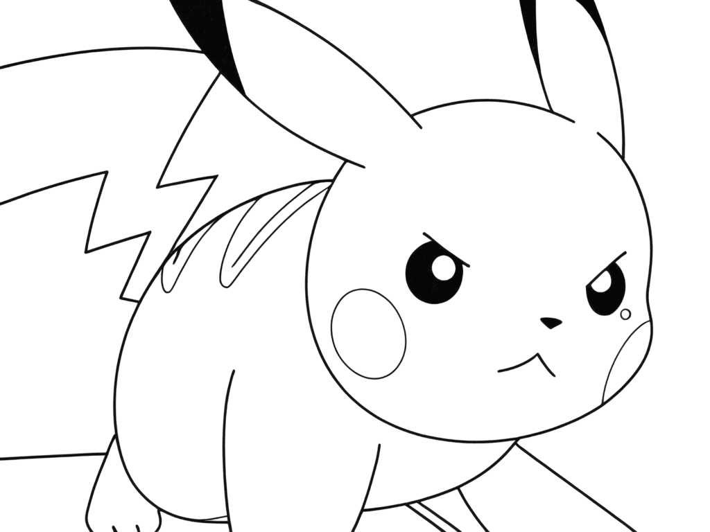Pikachu in battaglia da colorare