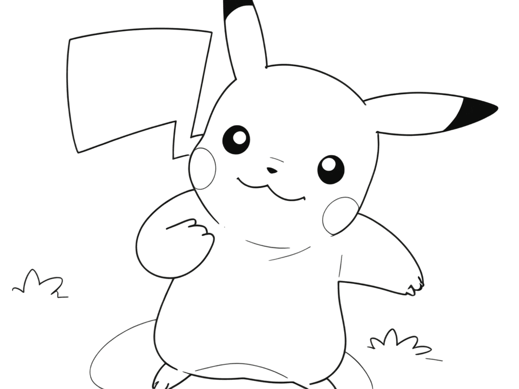 Pikachu sicuro di se da colorare