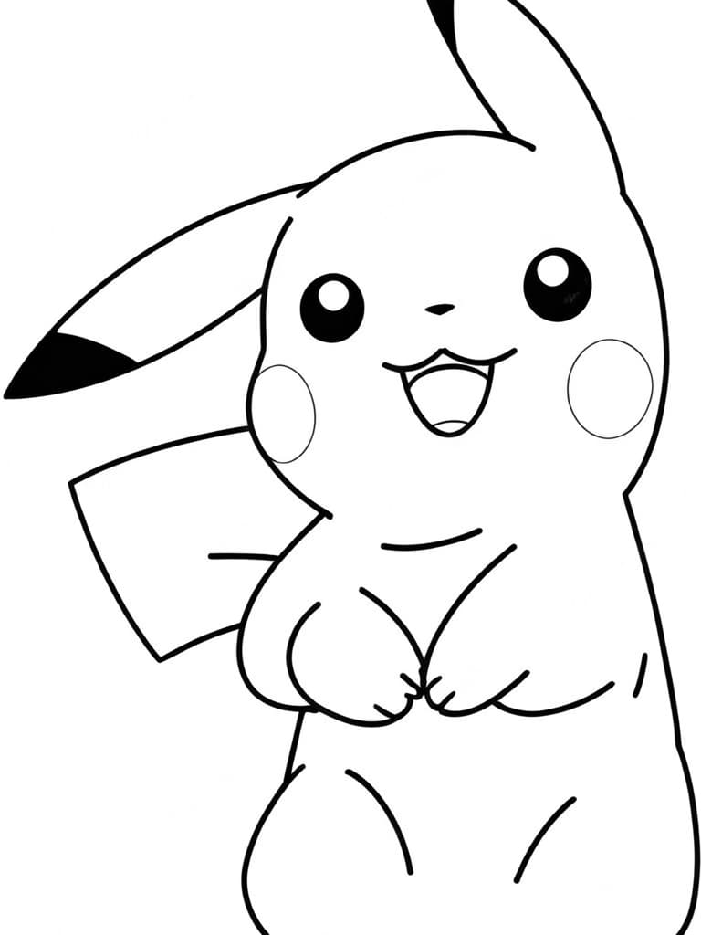 Pikachu vivace da colorare