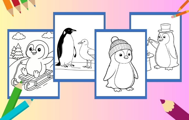 Pinguino da colorare