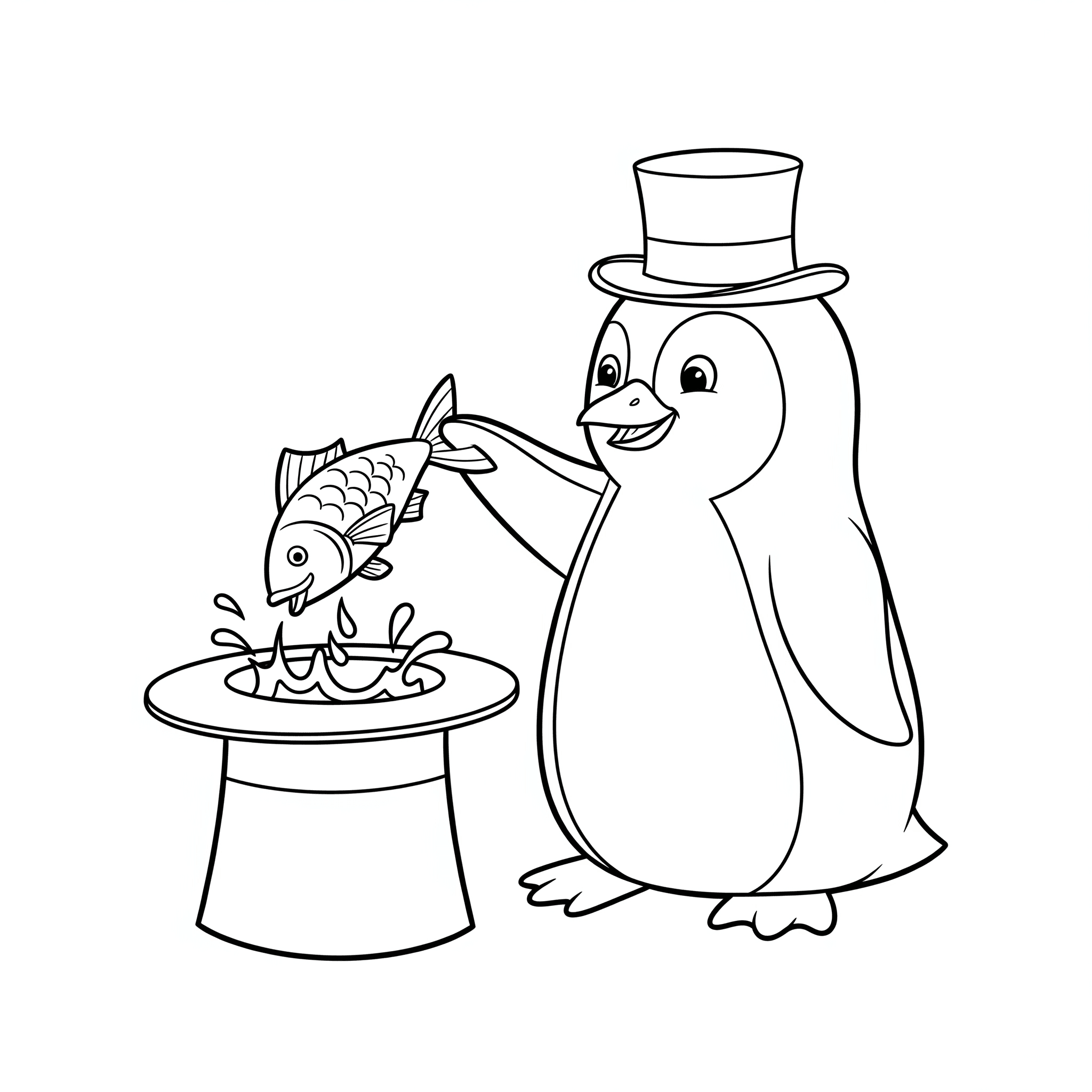 Pinguino magico da colorare