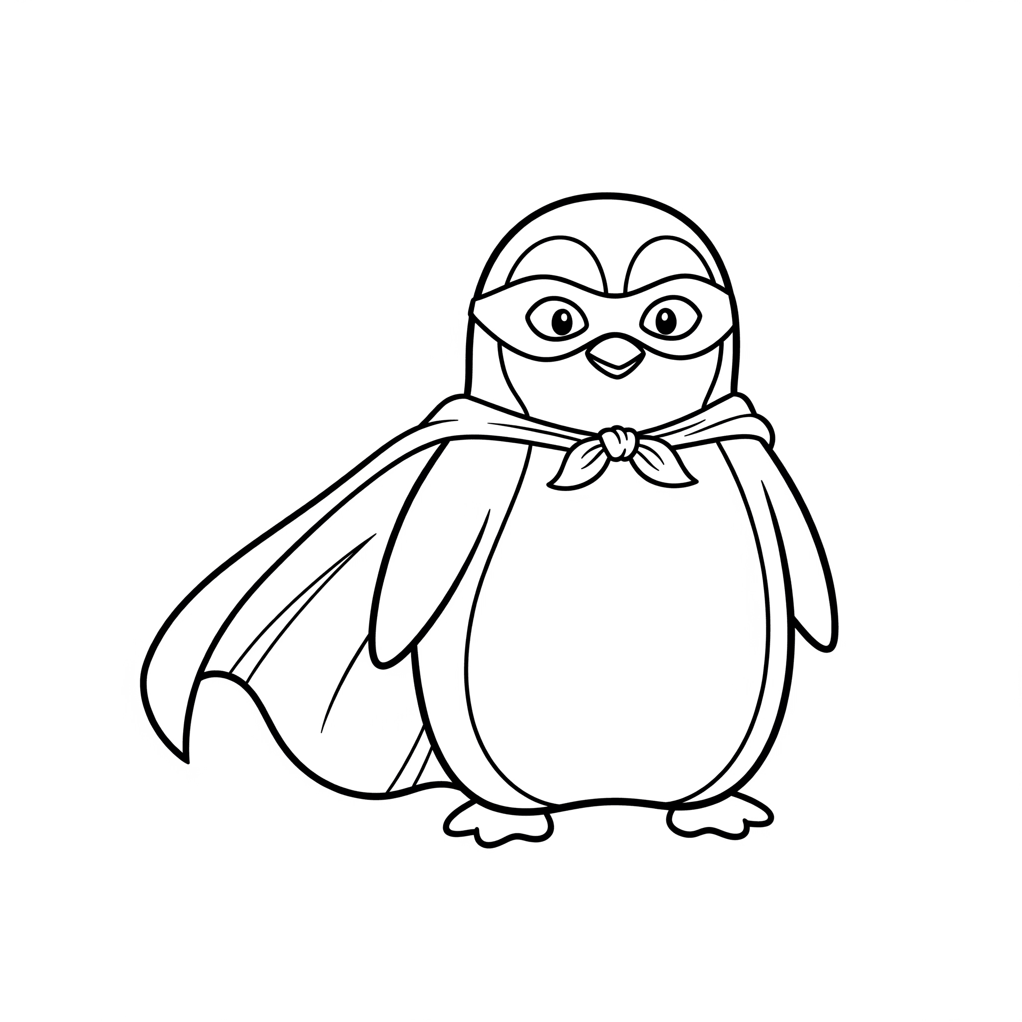 Pinguino supereroe da colorare