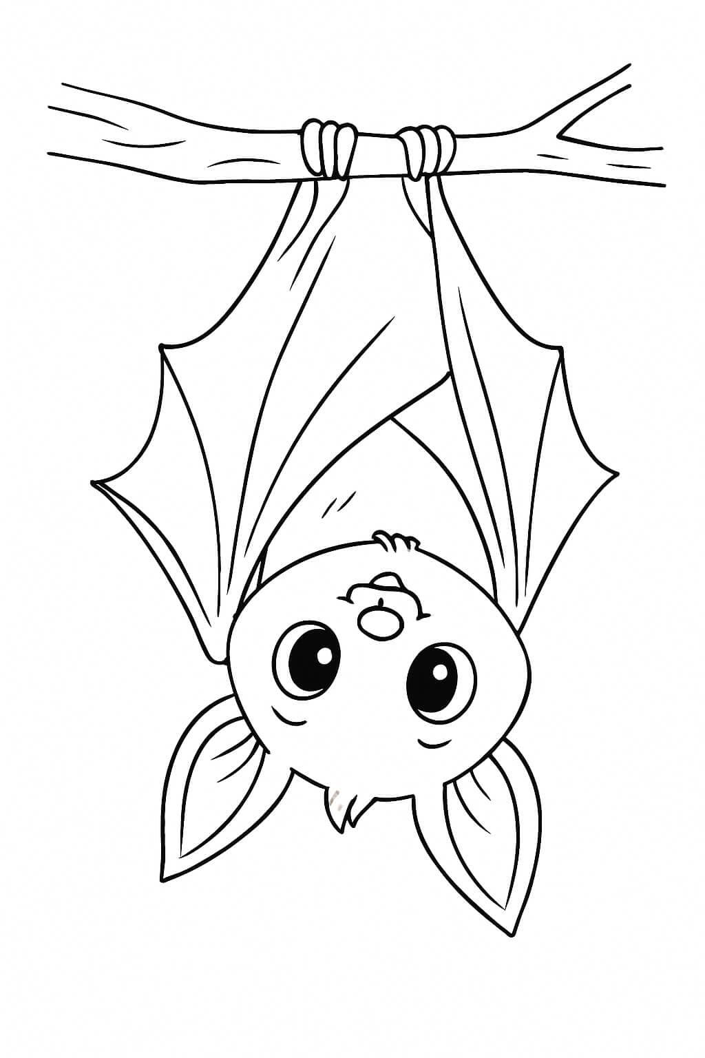 Pipistrello appeso da colorare