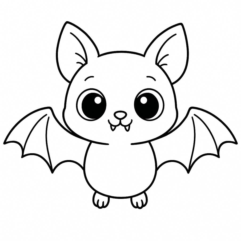 Pipistrello kawaii da colorare