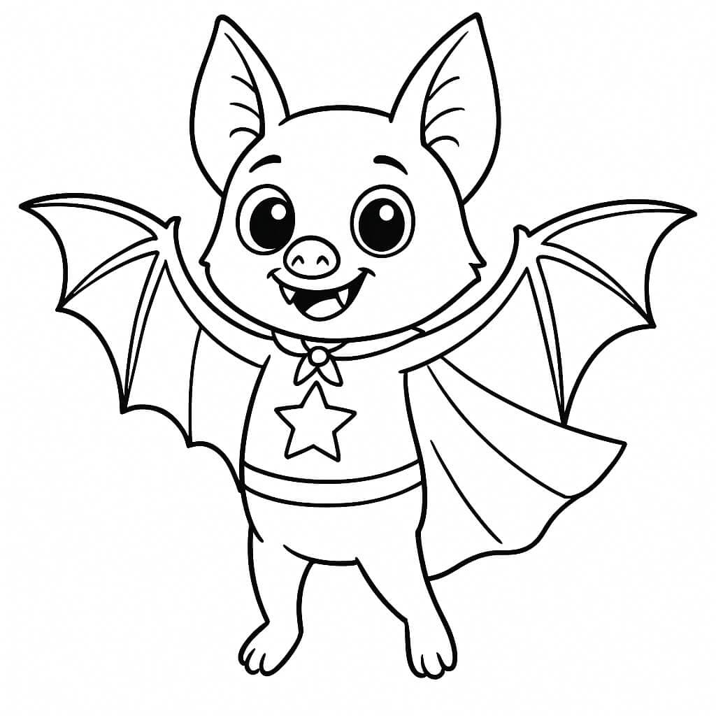 Pipistrello supereroe da colorare