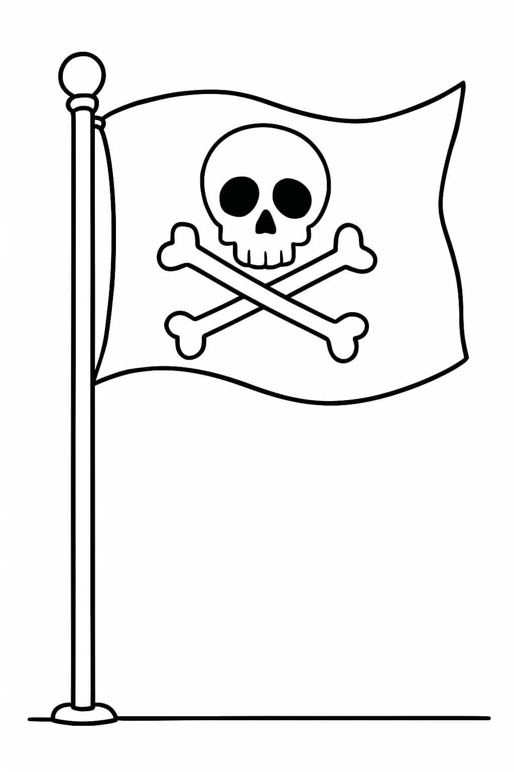 Bandiera pirata da colorare