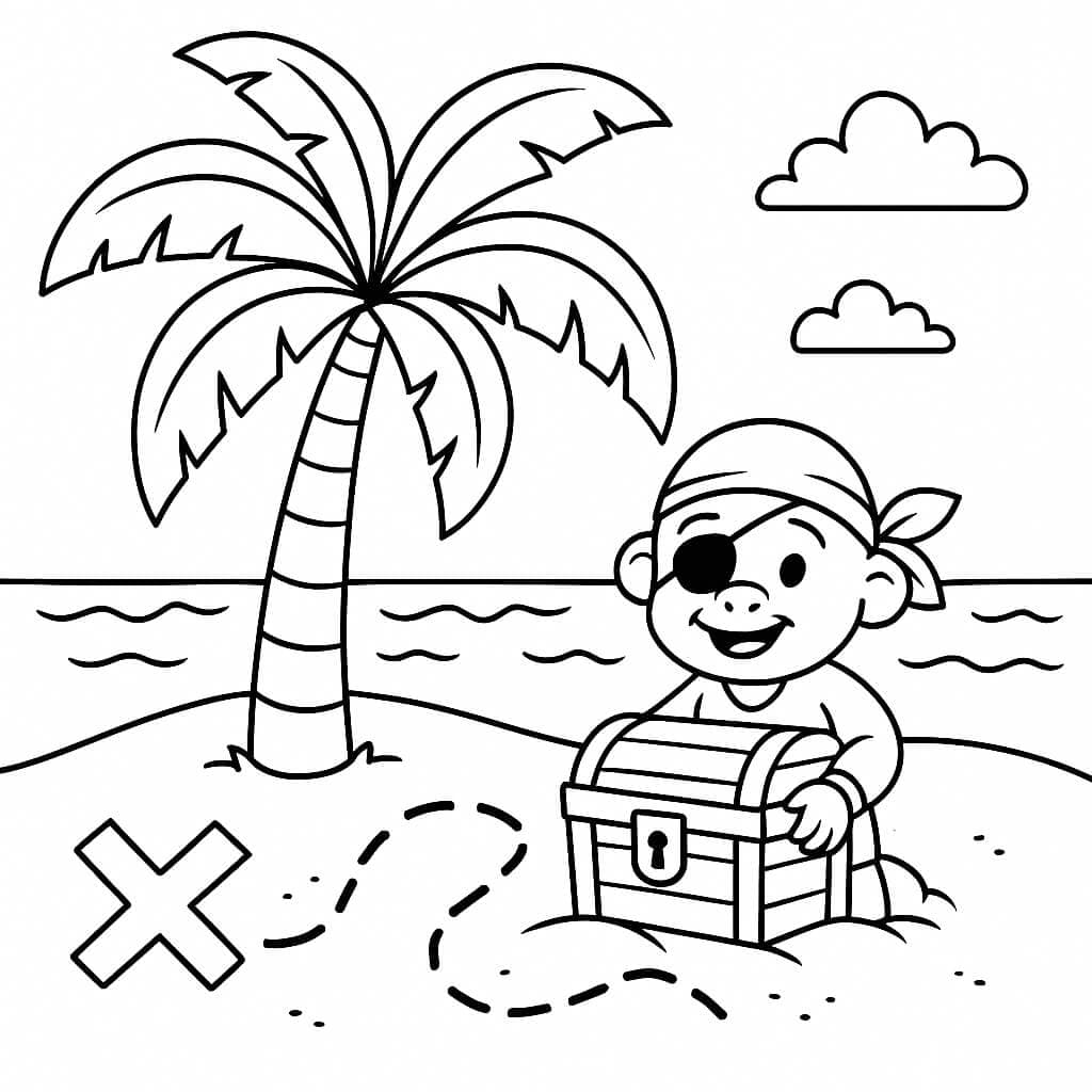 Isola pirata da colorare