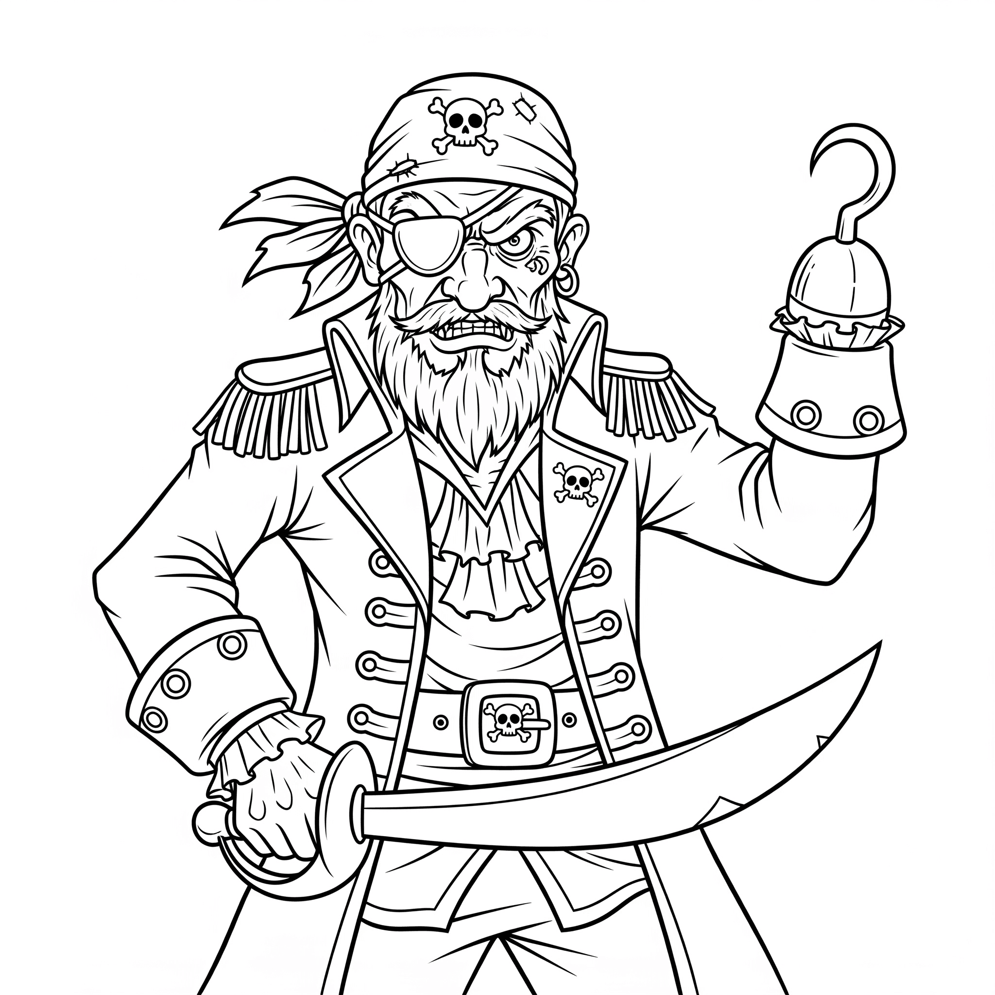 Pirata spaventoso da colorare