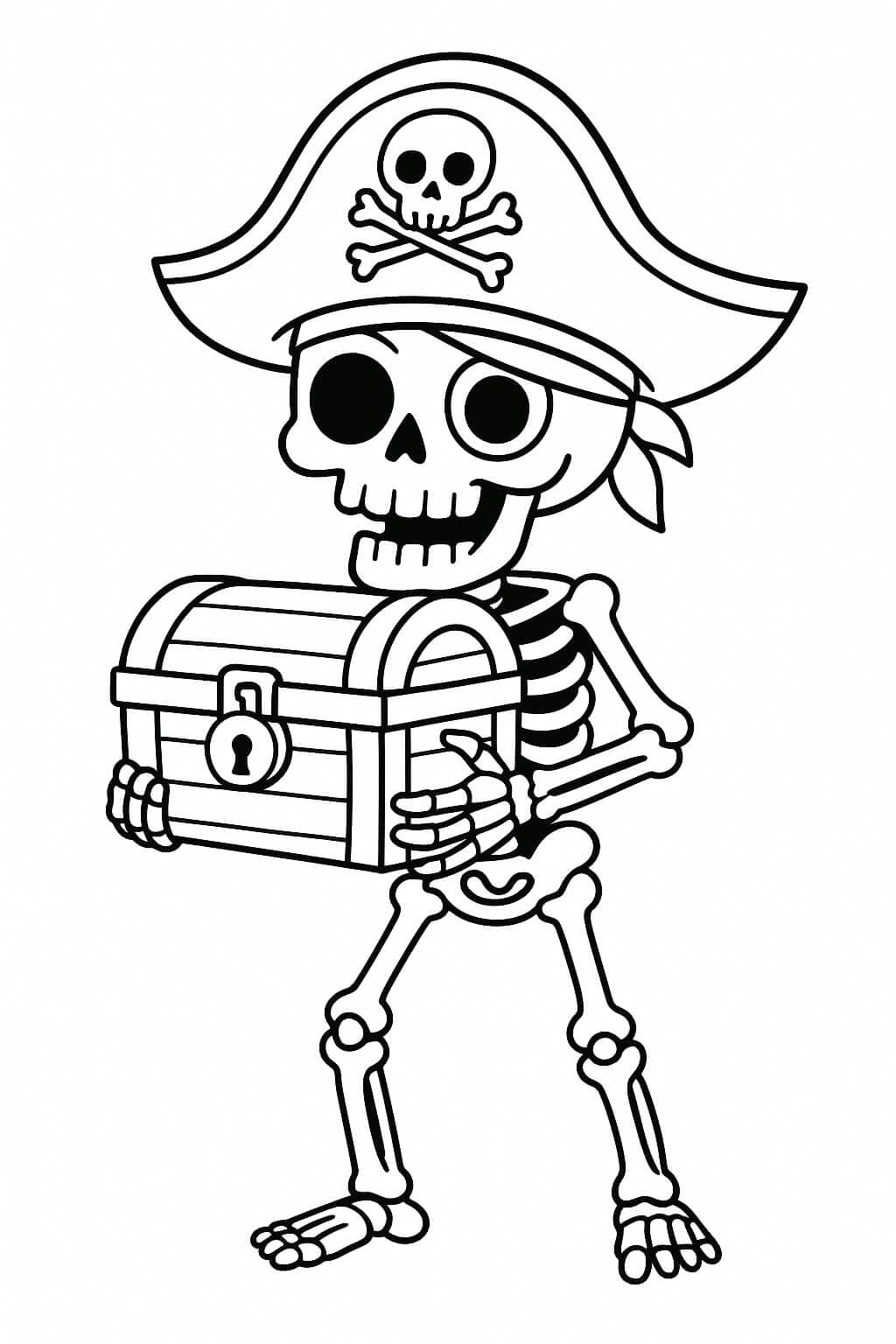 Scheletro pirata da colorare
