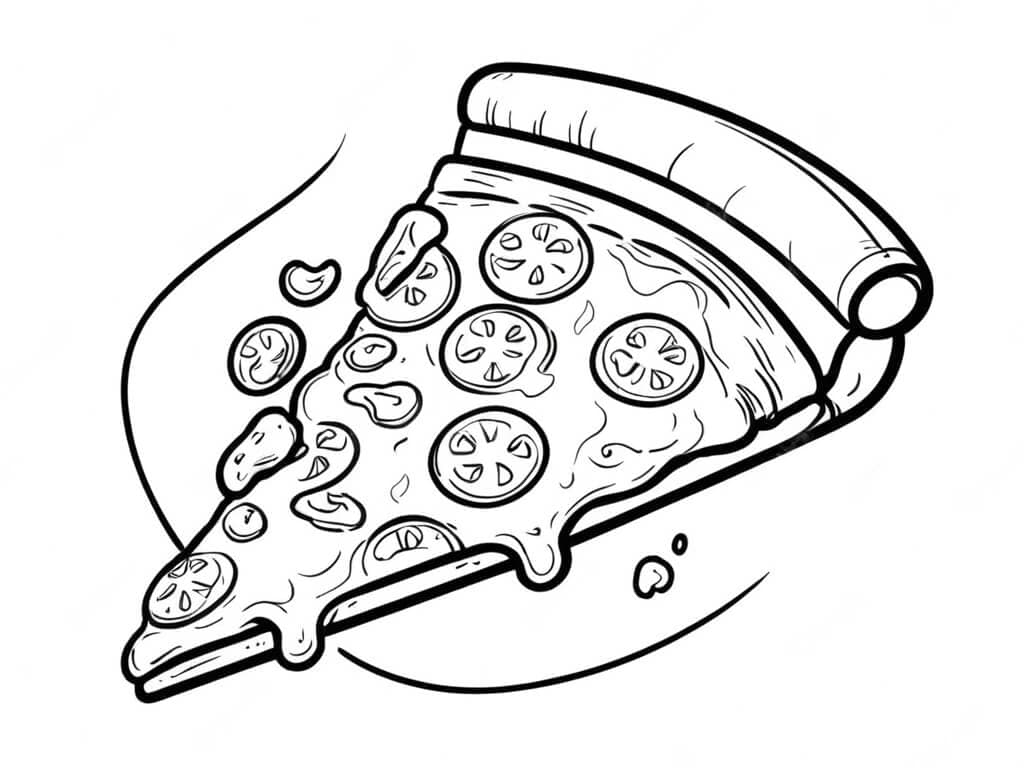 Pizza al pomodoro da colorare