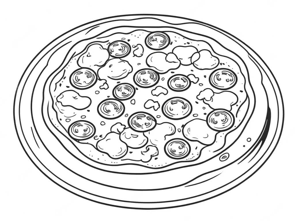 Pizza al salame da colorare