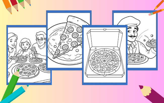 Pizza da colorare