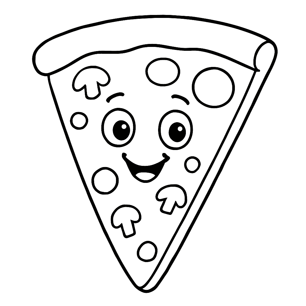Pizza felice da colorare
