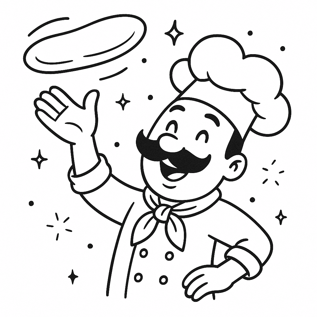 Pizzaiolo da colorare