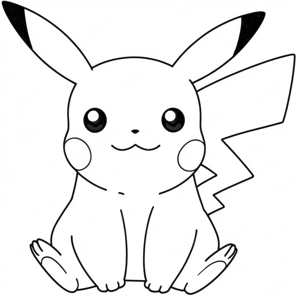 Pikachu in posa da colorare