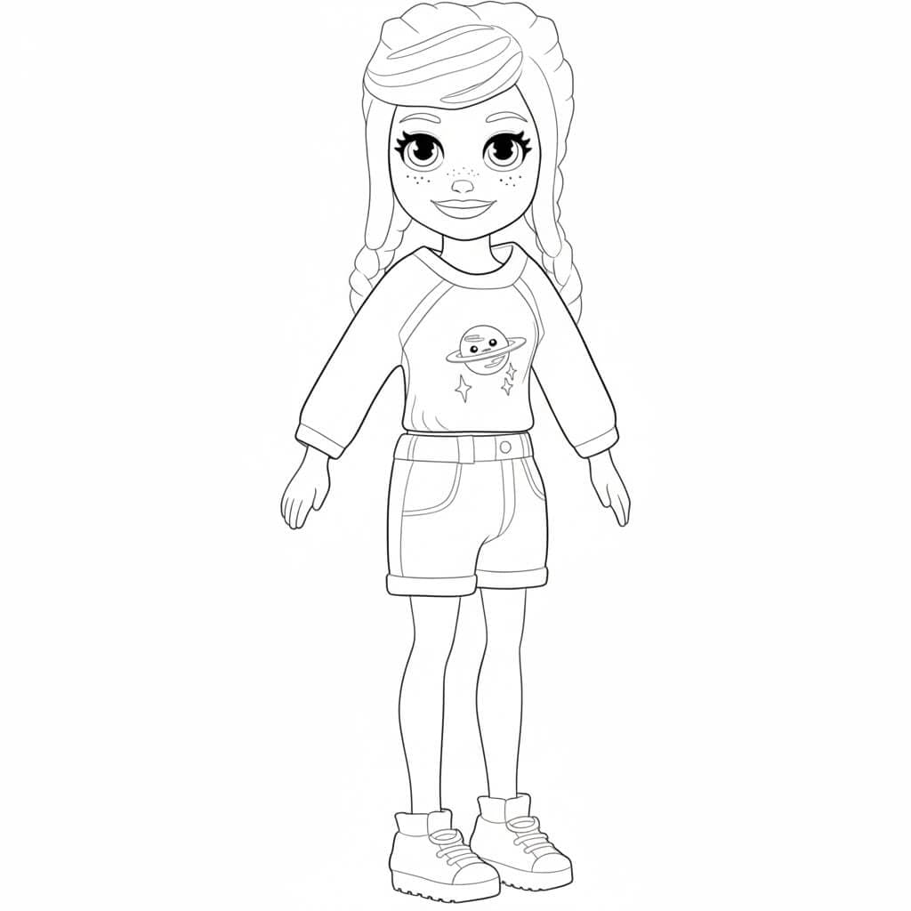 Bambola Polly classica da colorare