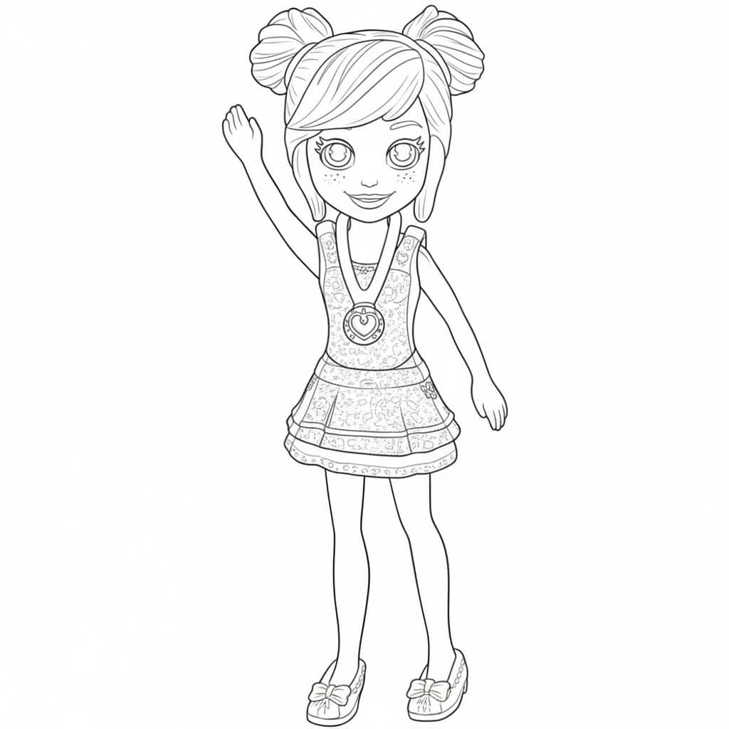 Polly che saluta da colorare