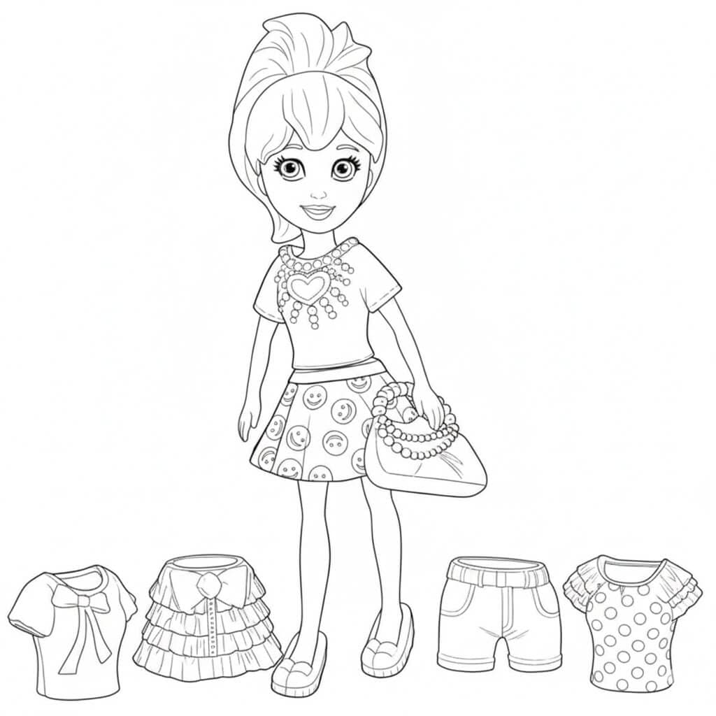 Polly con accessori da colorare