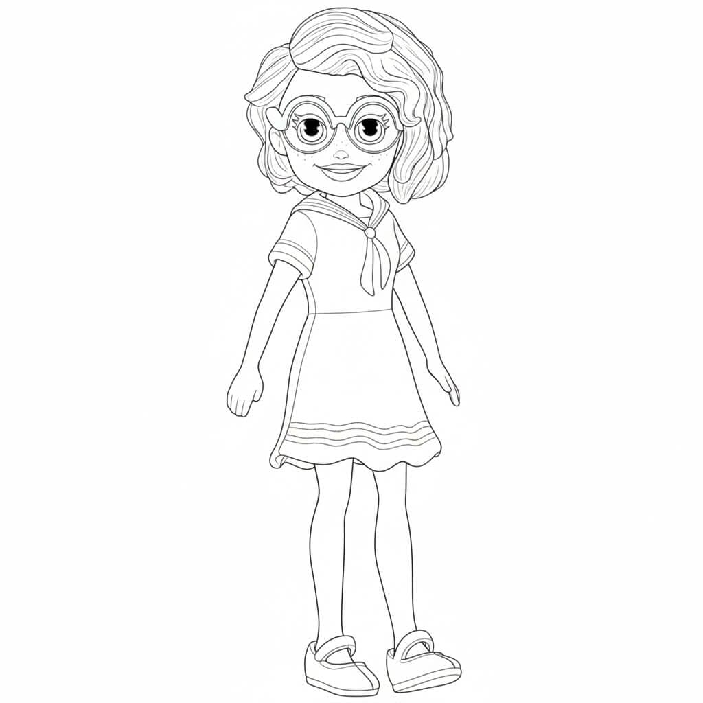 Polly con occhiali da colorare