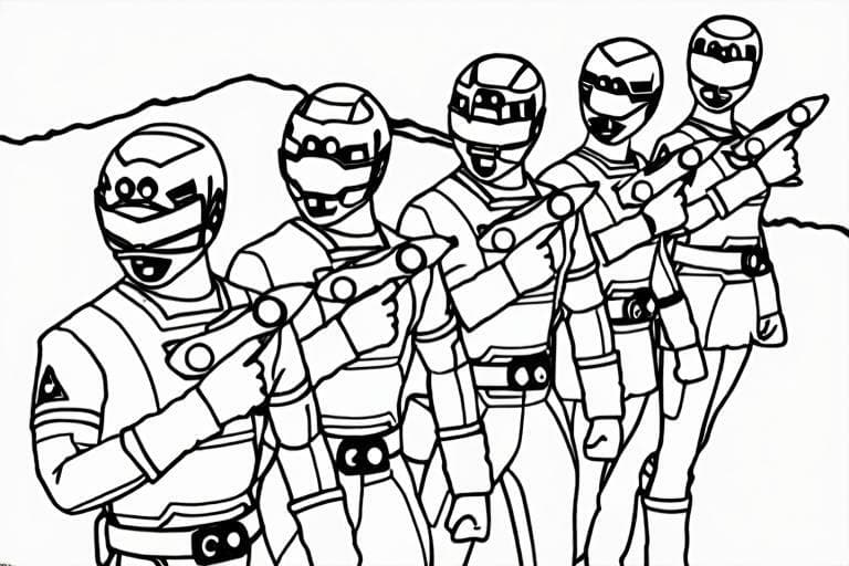 Power Rangers armati da colorare