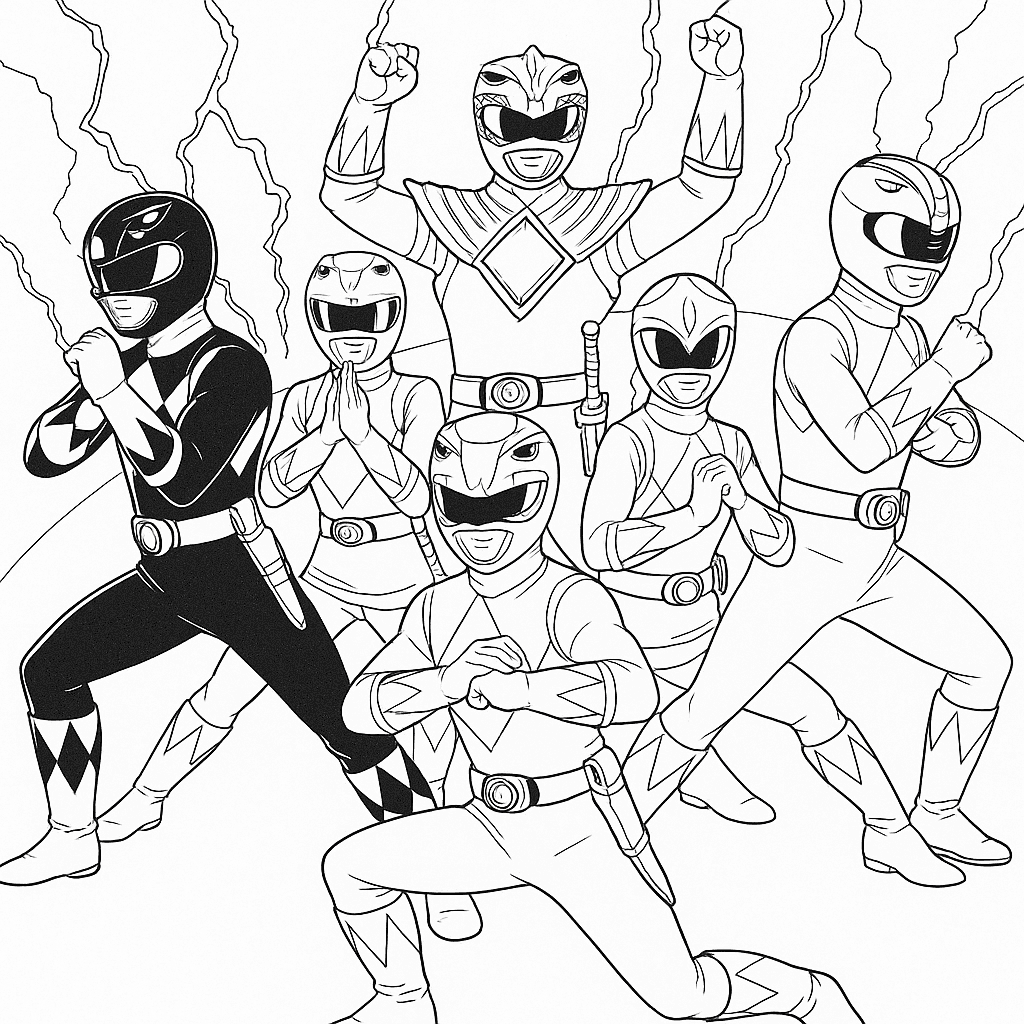 Power Rangers classici da colorare