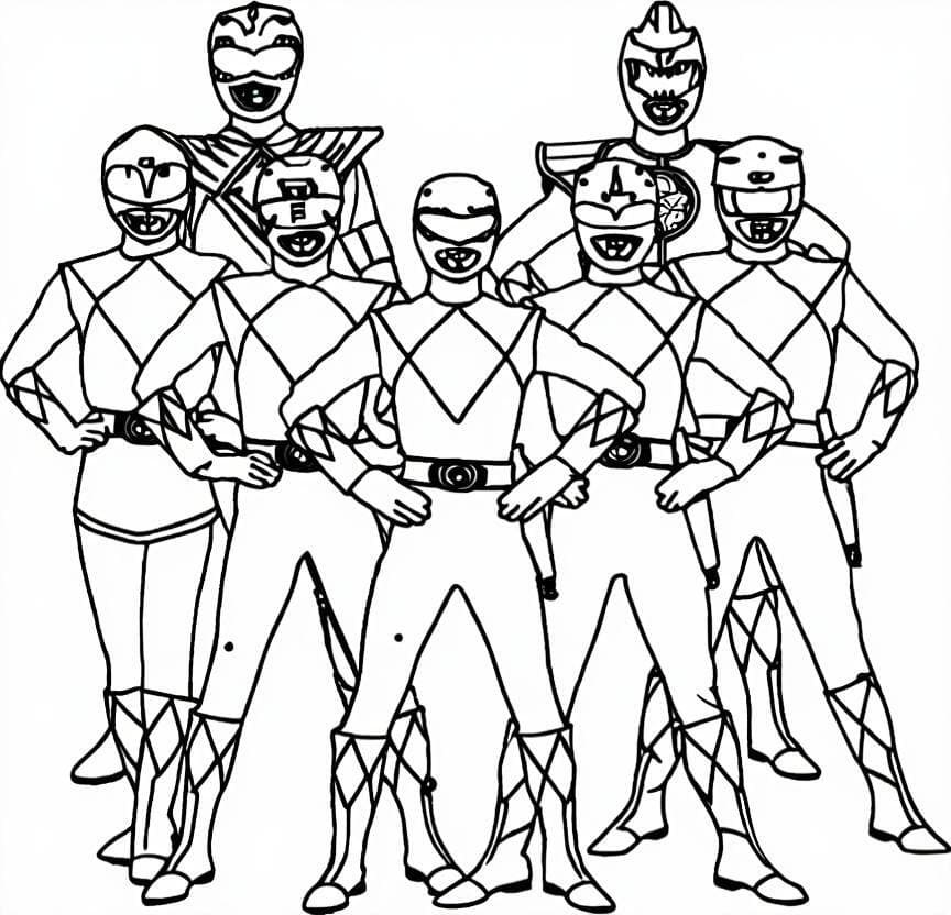 Tutti i Power Rangers da colorare