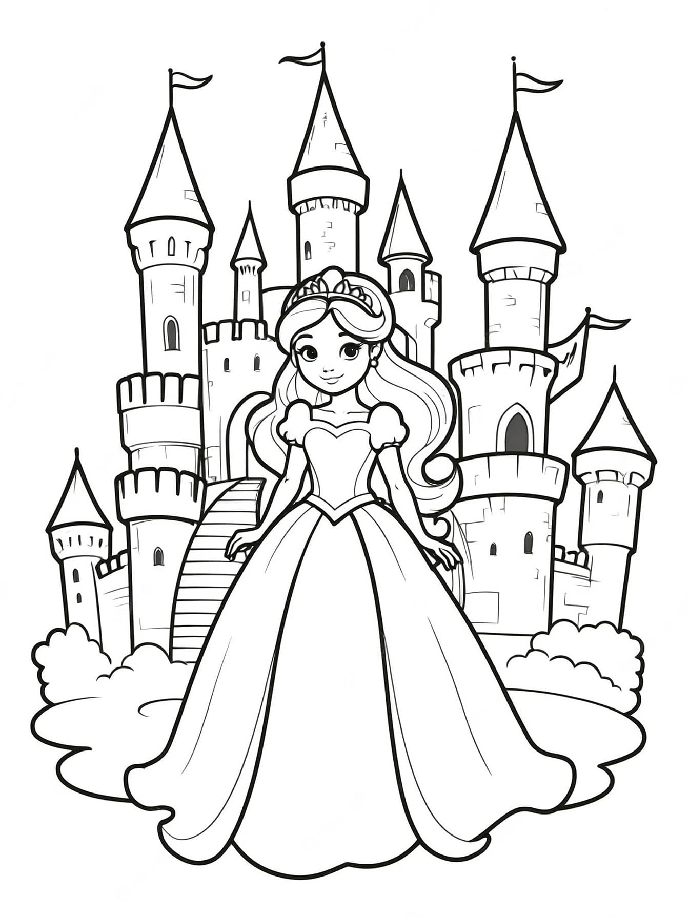 Principessa al castello da colorare