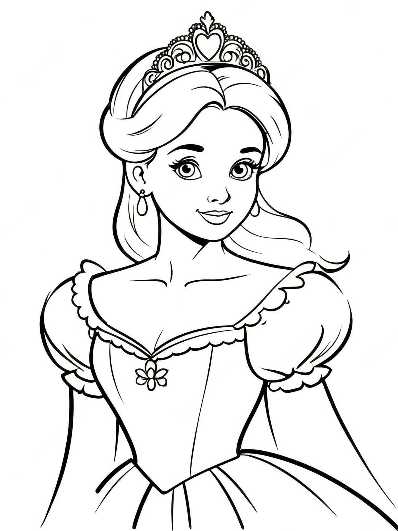 Principessa classica da colorare