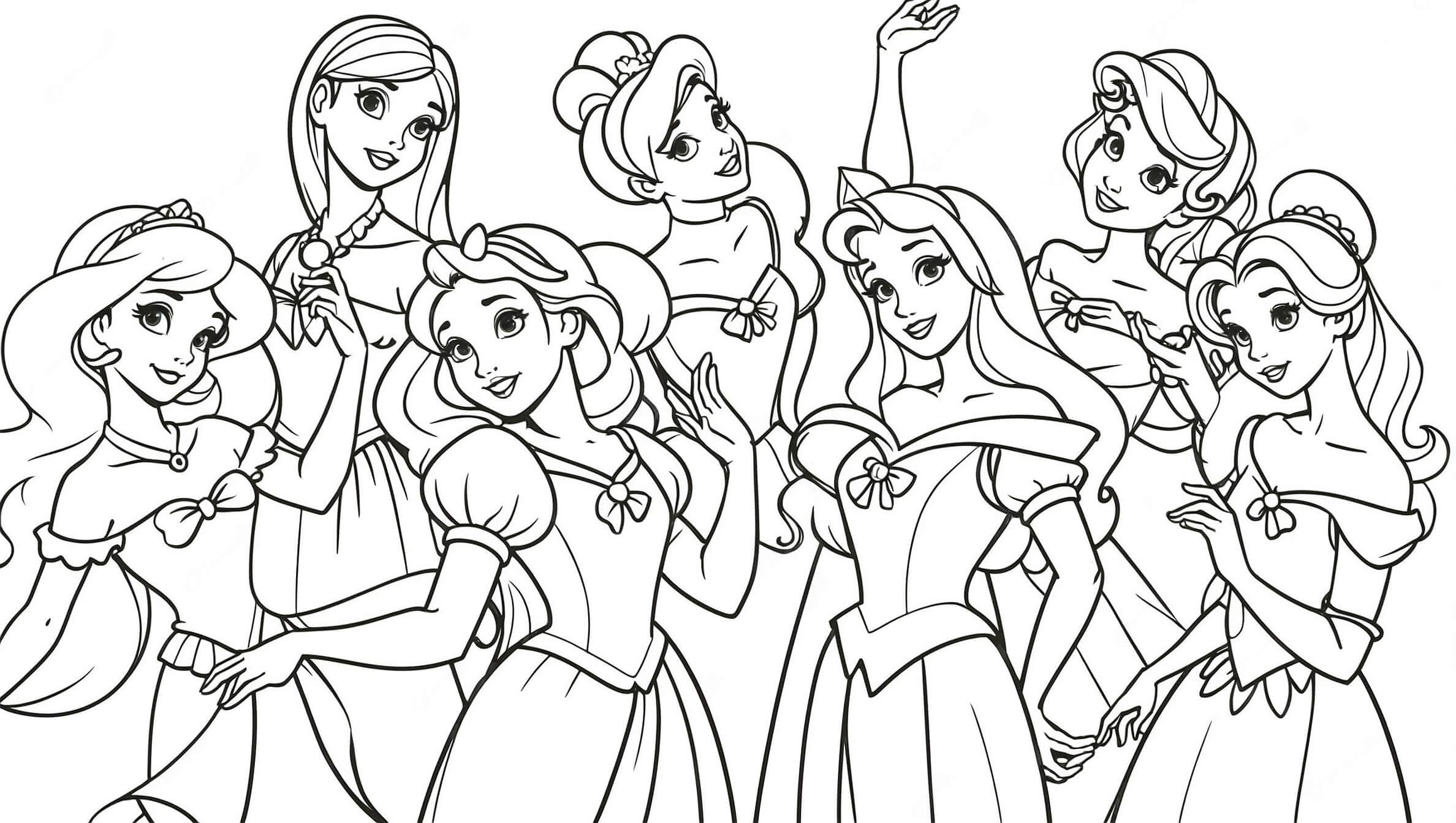 Set di principesse Disney 5 da colorare