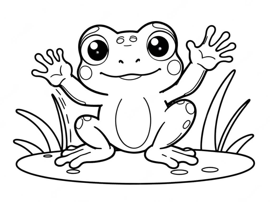 Cucciolo di rana da colorare