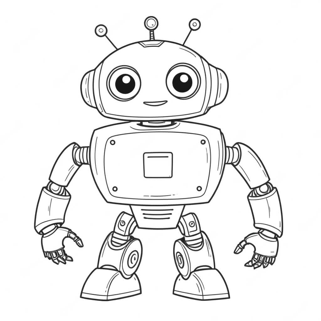 Robot amichevole da colorare