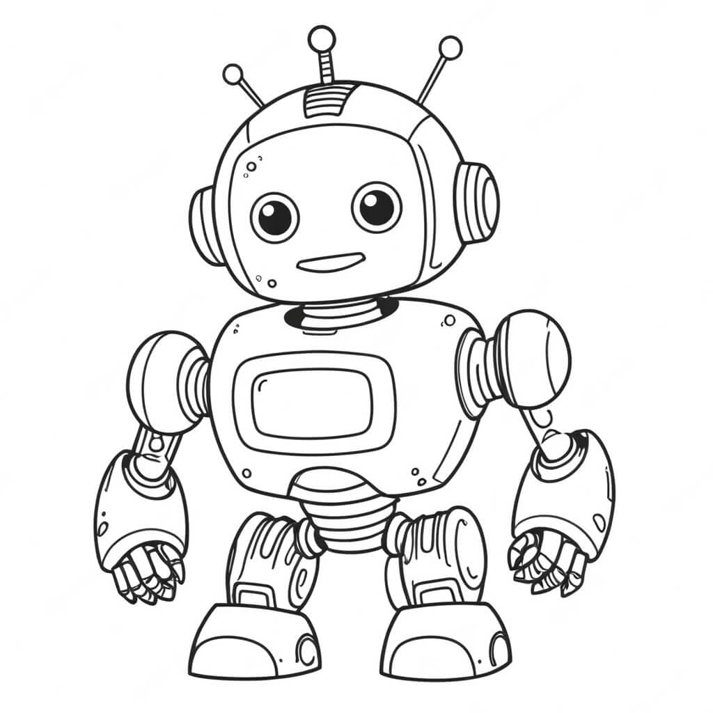 Robot che ride da colorare