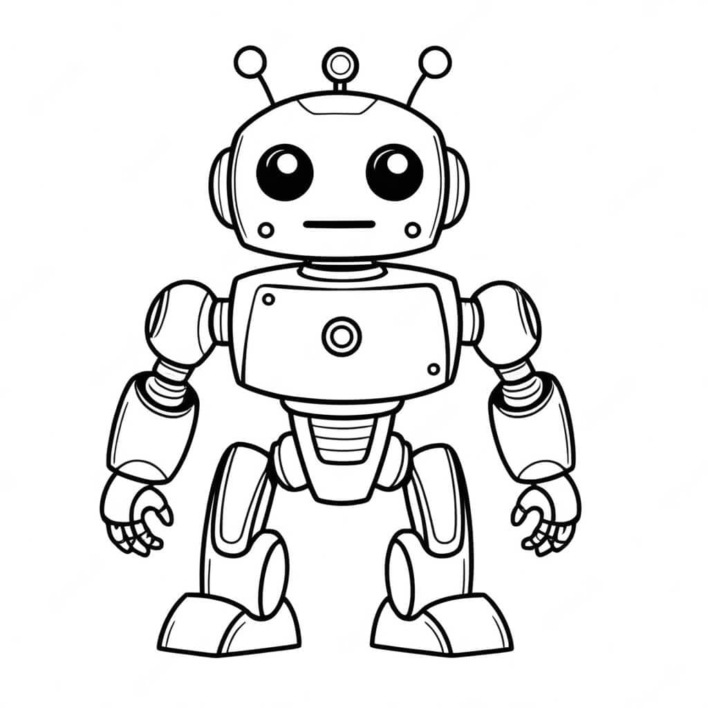 Robot con antenne da colorare