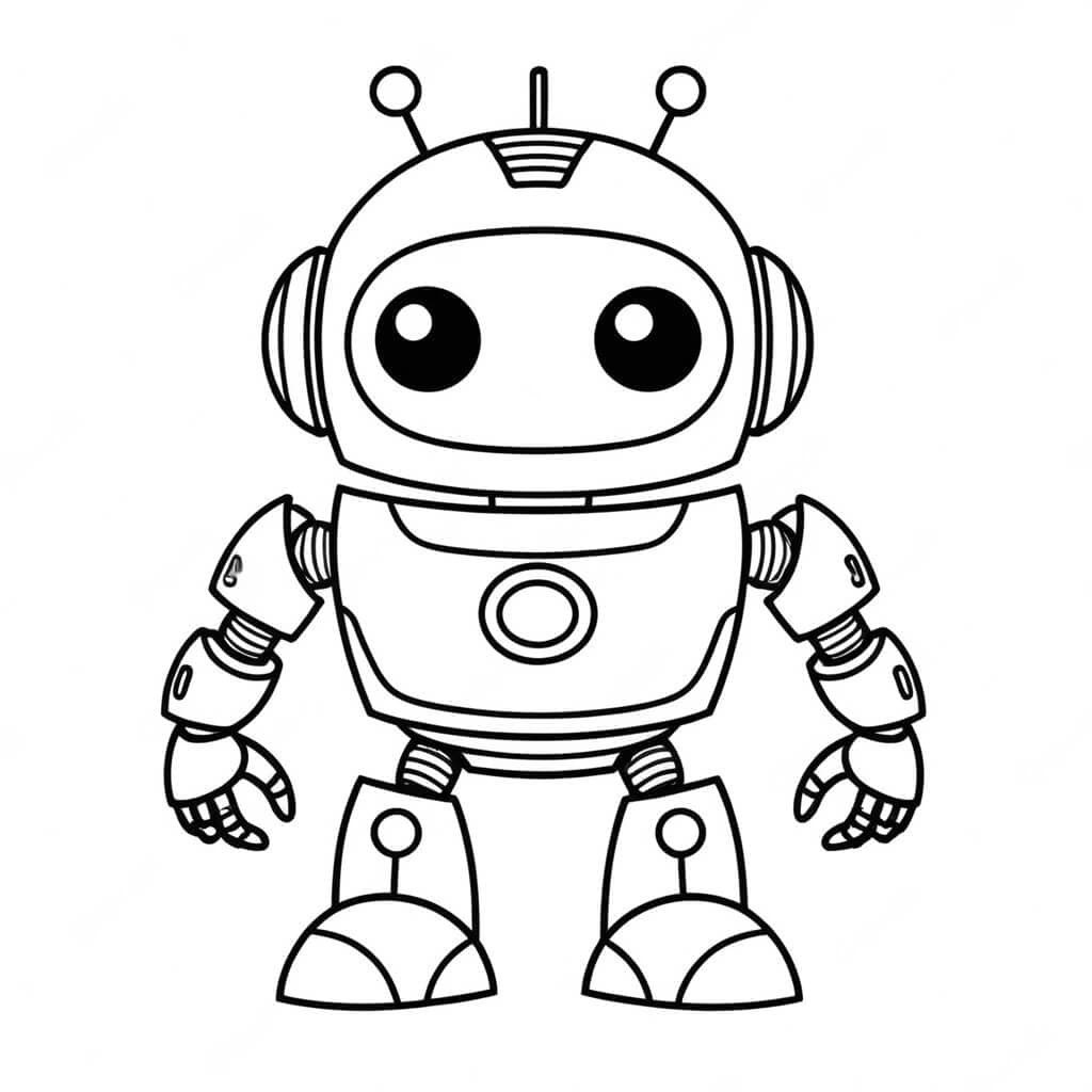 Robot con casco da colorare