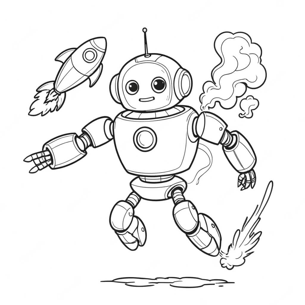 Robot razzo da colorare