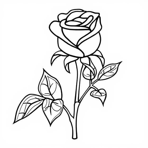 Rosa classica da colorare