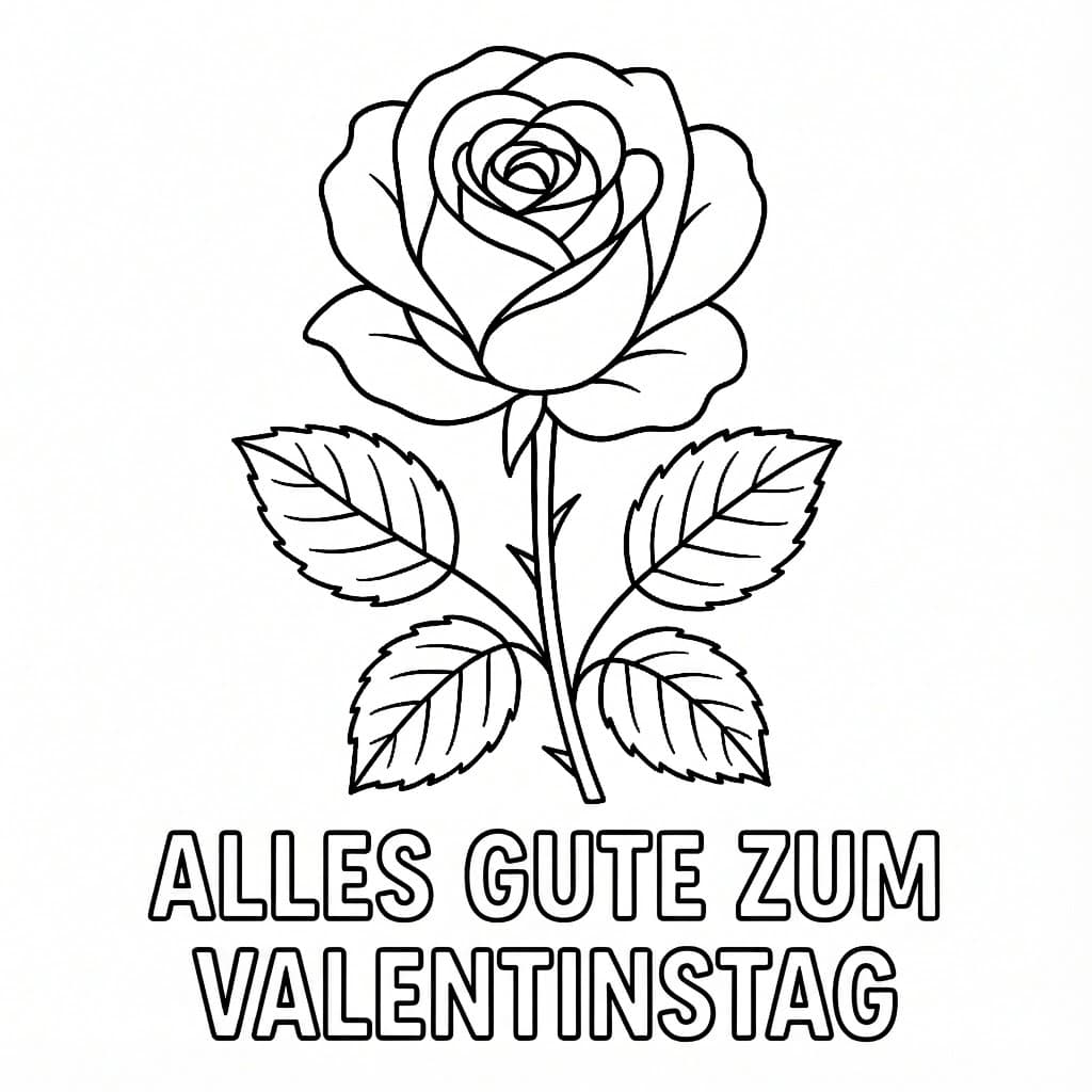 Rosa di San Valentino da colorare