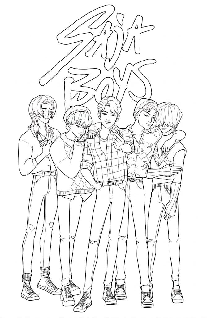 Disegno dei Saja Boys da colorare