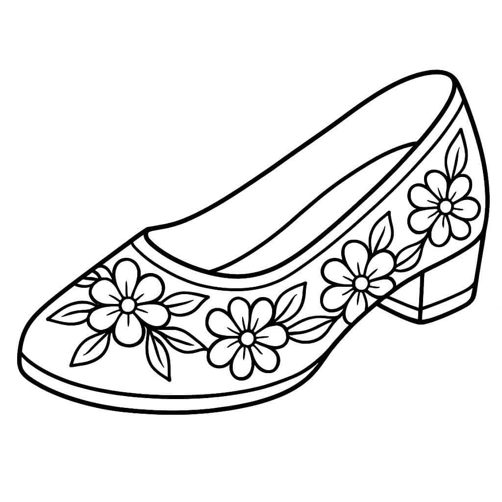 Scarpa con fiori da colorare