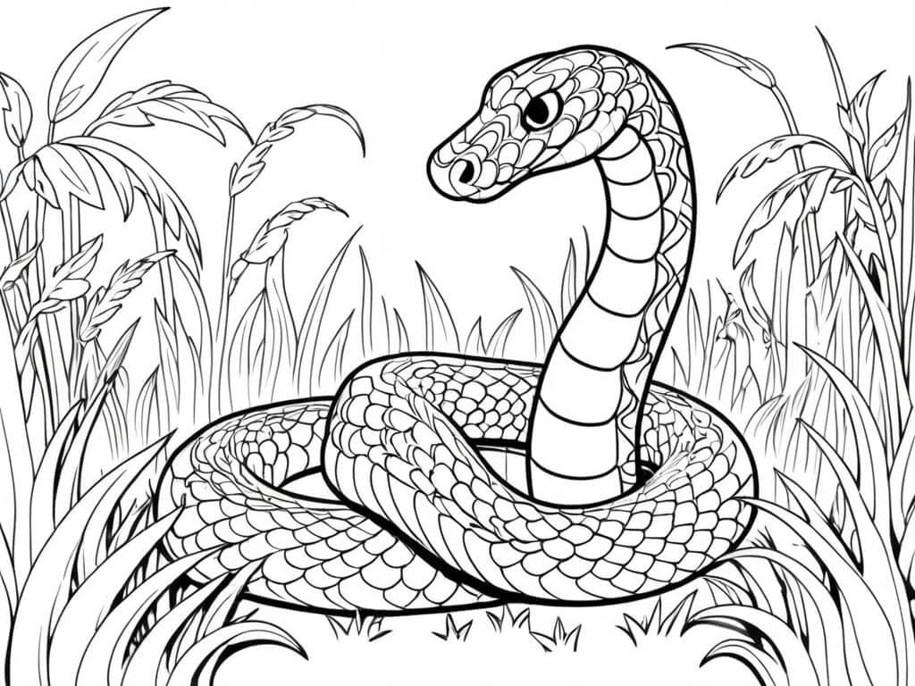 Serpente a caccia da colorare