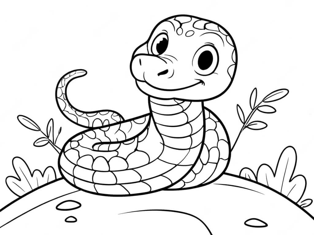 Serpente amichevole da colorare