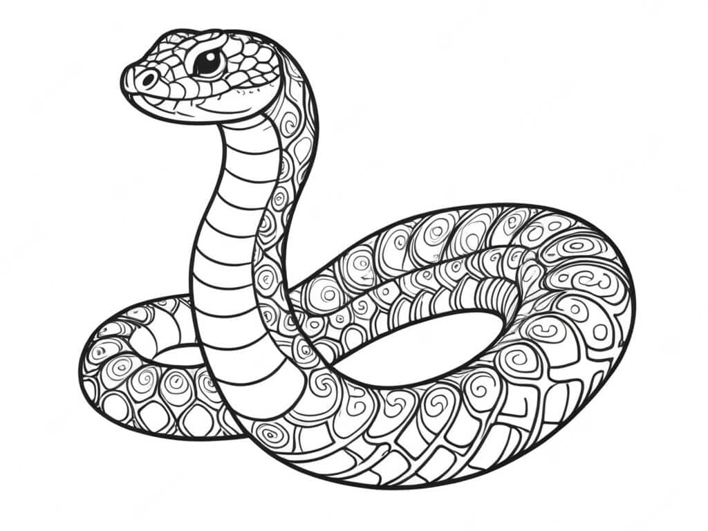 Serpente bello da colorare