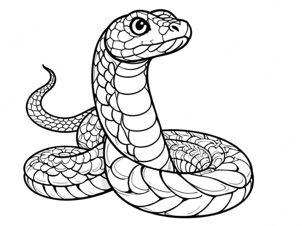 Serpente che osserva da colorare