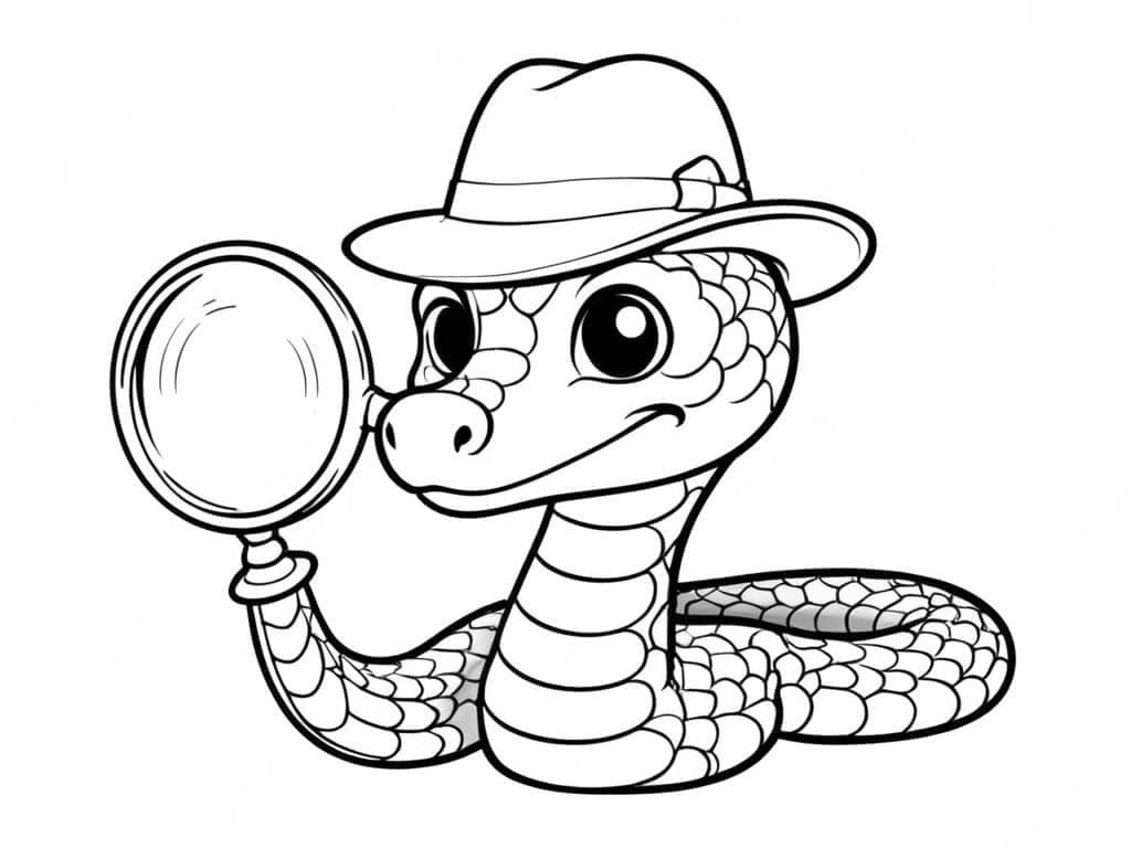 Serpente detective da colorare