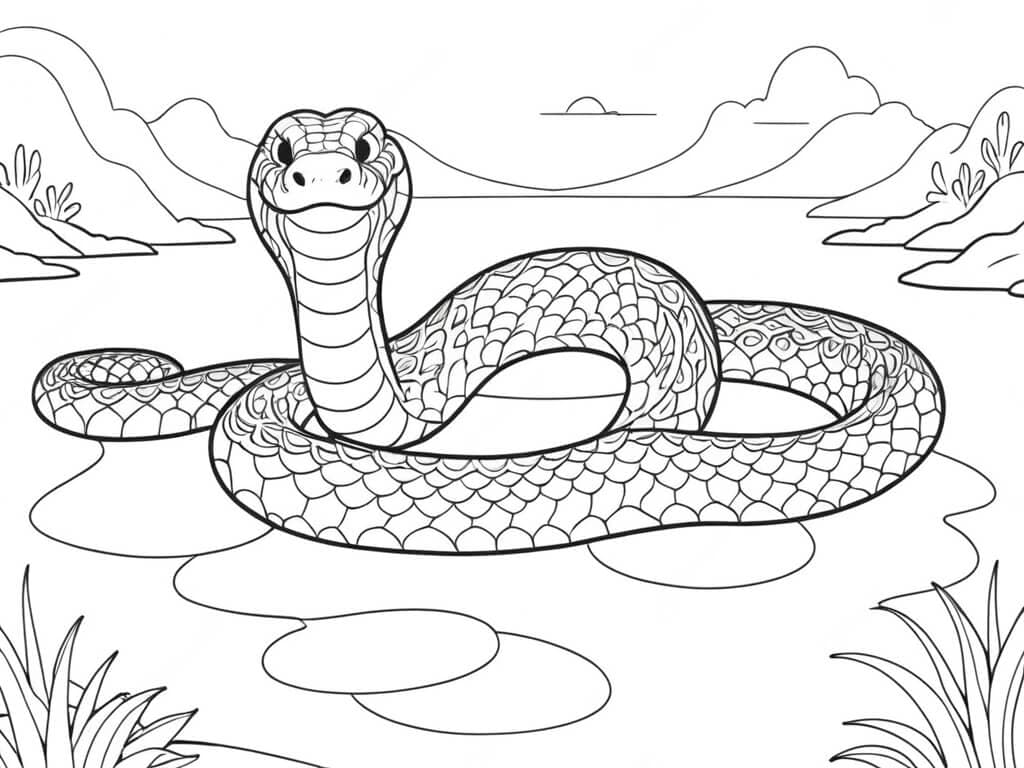 Serpente gigante da colorare