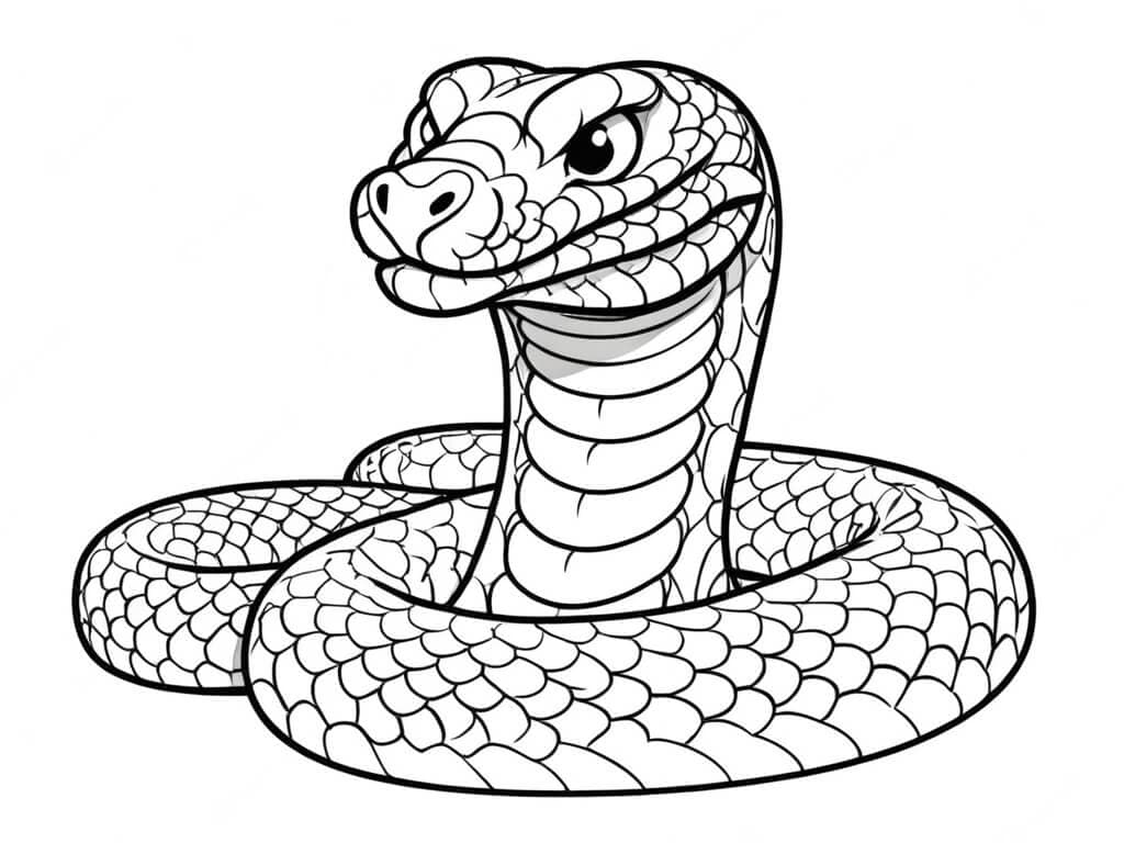 Serpente spaventoso da colorare